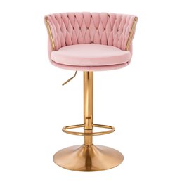 Barová otočná stolička Baroko velur Puder