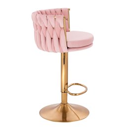 Barová otočná stolička Baroko velur Puder