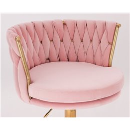 Barová otočná stolička Baroko velur Puder